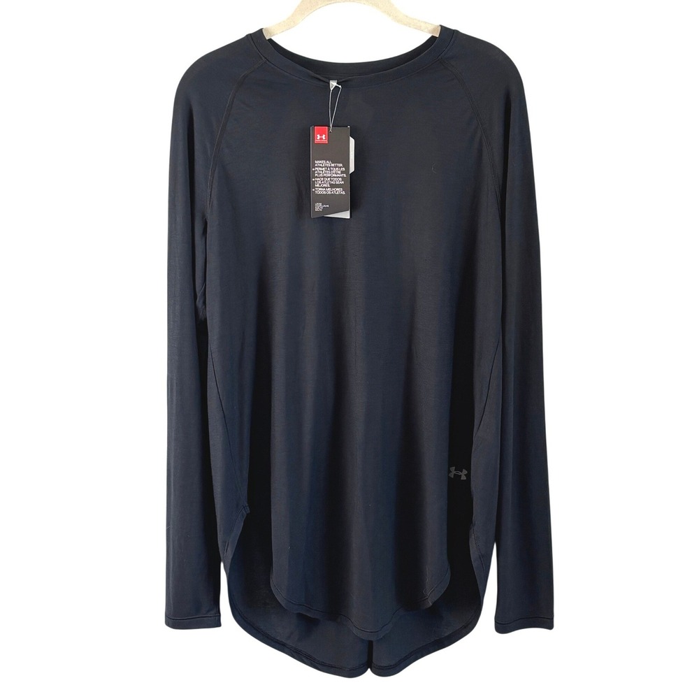 NEW Under Armour Black Open Back Long Sleeve Training Top Women's Large‎